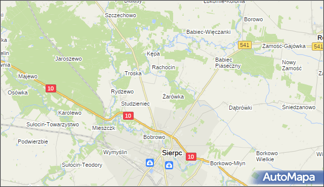 mapa Żarówka gmina Sierpc, Żarówka gmina Sierpc na mapie Targeo