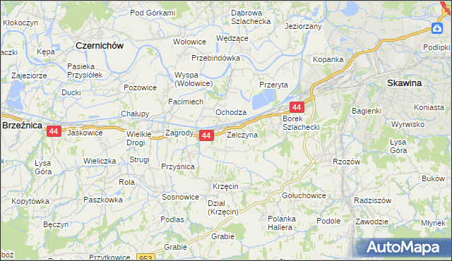 mapa Zelczyna, Zelczyna na mapie Targeo