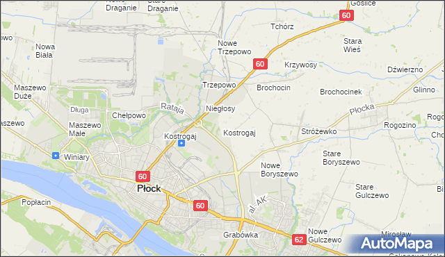 mapa Kostrogaj, Kostrogaj na mapie Targeo