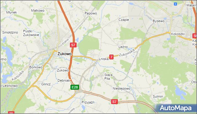 mapa Lniska, Lniska na mapie Targeo