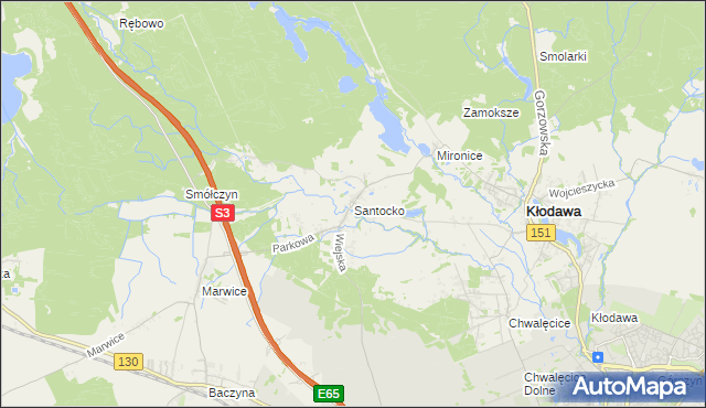 mapa Santocko, Santocko na mapie Targeo