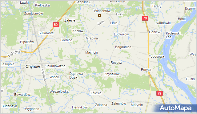 mapa Dobiecin gmina Chynów, Dobiecin gmina Chynów na mapie Targeo