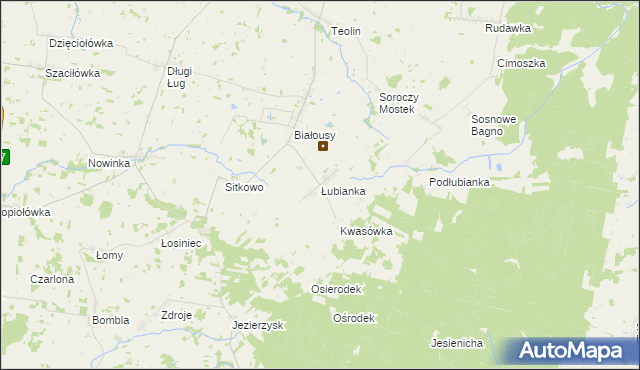 mapa Łubianka gmina Janów, Łubianka gmina Janów na mapie Targeo