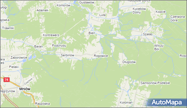 mapa Rogowice, Rogowice na mapie Targeo