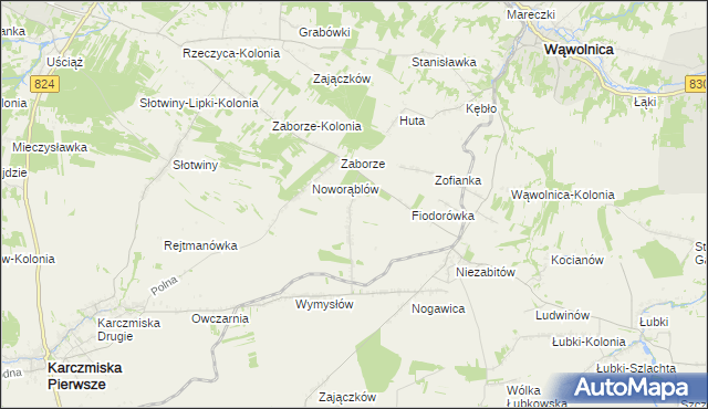 mapa Obliźniak, Obliźniak na mapie Targeo