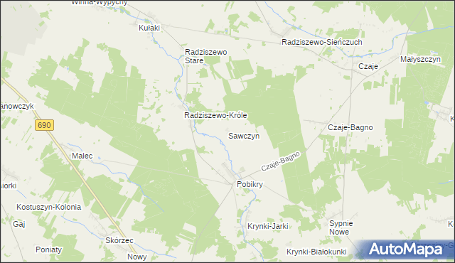 mapa Sawczyn, Sawczyn na mapie Targeo
