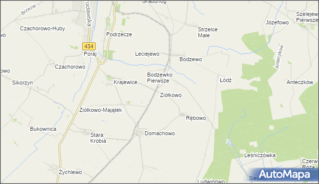mapa Ziółkowo gmina Gostyń, Ziółkowo gmina Gostyń na mapie Targeo