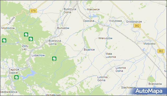 mapa Bojanice gmina Świdnica, Bojanice gmina Świdnica na mapie Targeo