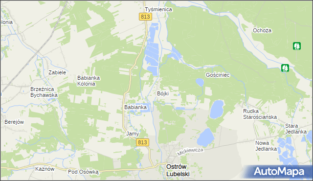 mapa Bójki, Bójki na mapie Targeo