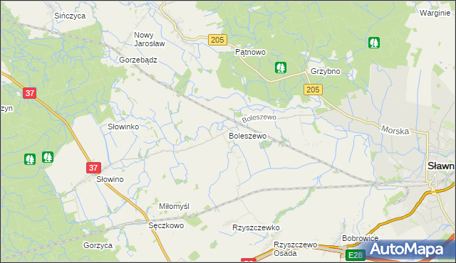 mapa Boleszewo, Boleszewo na mapie Targeo
