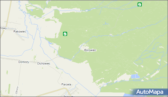 mapa Borowiec gmina Łukowa, Borowiec gmina Łukowa na mapie Targeo