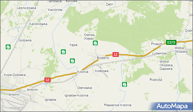 mapa Brzeźno gmina Dorohusk, Brzeźno gmina Dorohusk na mapie Targeo