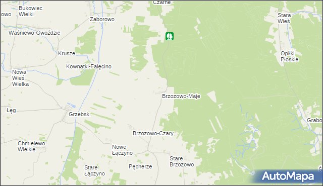 mapa Brzozowo-Maje, Brzozowo-Maje na mapie Targeo