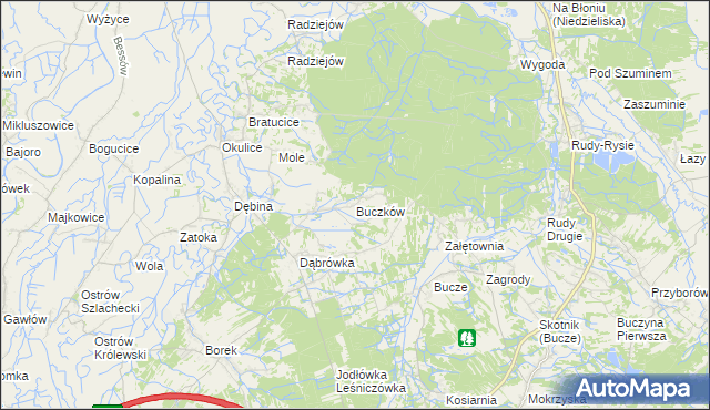 mapa Buczków gmina Rzezawa, Buczków gmina Rzezawa na mapie Targeo