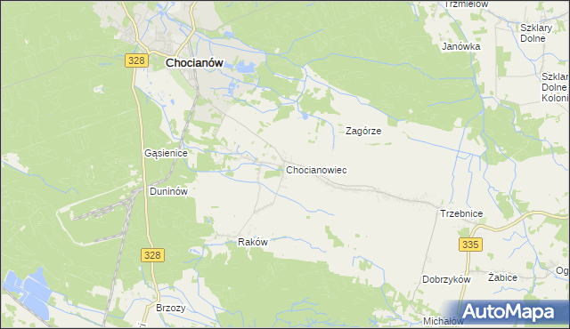 mapa Chocianowiec, Chocianowiec na mapie Targeo