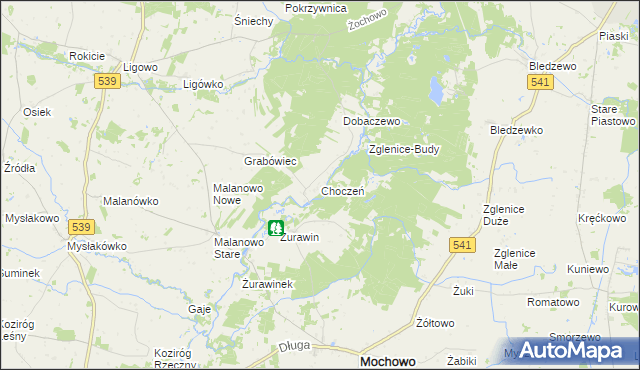 mapa Choczeń, Choczeń na mapie Targeo