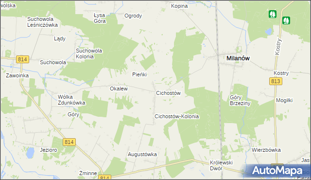 mapa Cichostów, Cichostów na mapie Targeo