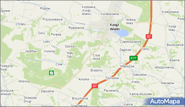 mapa Cisia Wola, Cisia Wola na mapie Targeo