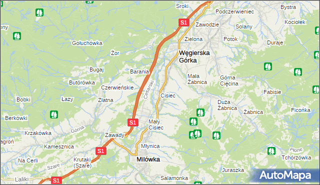 mapa Cisiec, Cisiec na mapie Targeo