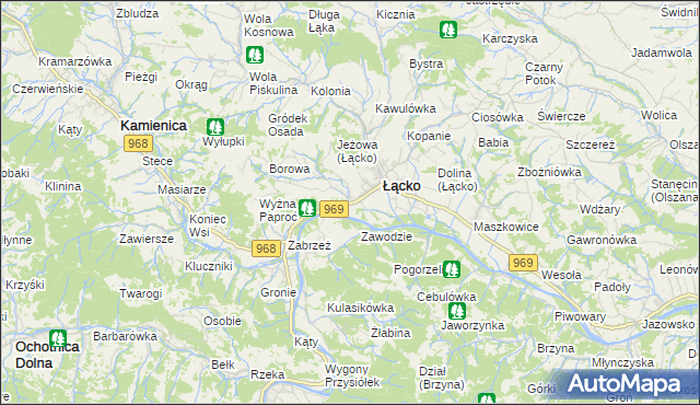mapa Czerniec gmina Łącko, Czerniec gmina Łącko na mapie Targeo
