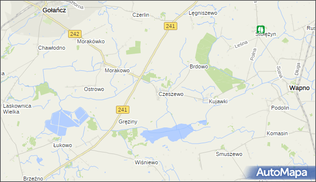 mapa Czeszewo gmina Gołańcz, Czeszewo gmina Gołańcz na mapie Targeo