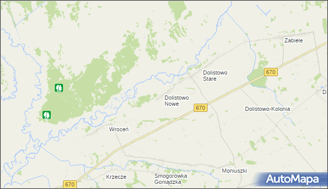 mapa Dolistowo Nowe, Dolistowo Nowe na mapie Targeo