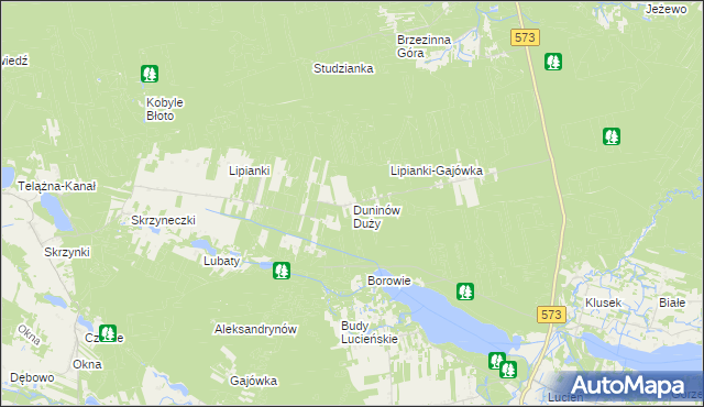 mapa Duninów Duży, Duninów Duży na mapie Targeo