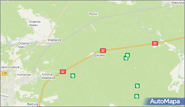 mapa Dzikowo gmina Gubin, Dzikowo gmina Gubin na mapie Targeo