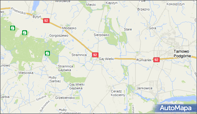 mapa Gaj Wielki, Gaj Wielki na mapie Targeo