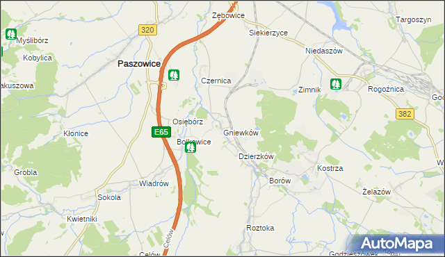 mapa Gniewków, Gniewków na mapie Targeo