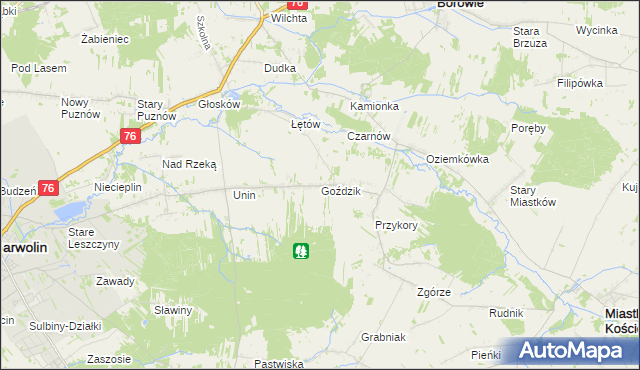 mapa Goździk, Goździk na mapie Targeo