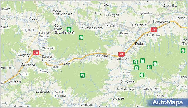 mapa Gruszowiec, Gruszowiec na mapie Targeo