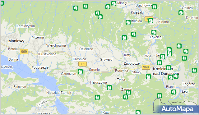 mapa Grywałd, Grywałd na mapie Targeo