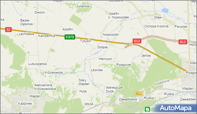 mapa Henrysin gmina Chełm, Henrysin gmina Chełm na mapie Targeo