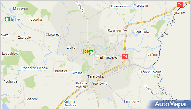 mapa Hrubieszów, Hrubieszów na mapie Targeo