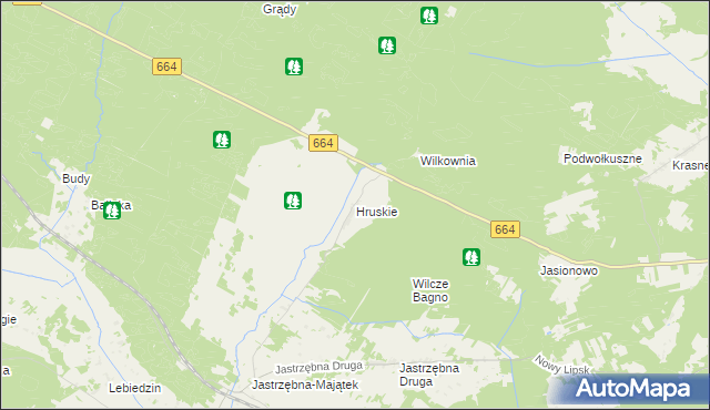 mapa Hruskie, Hruskie na mapie Targeo