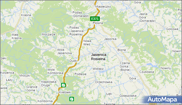 mapa Jasienica Rosielna, Jasienica Rosielna na mapie Targeo