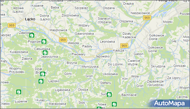 mapa Jazowsko, Jazowsko na mapie Targeo