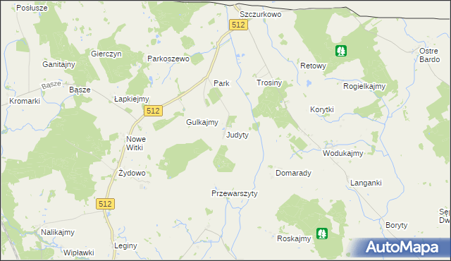 mapa Judyty gmina Sępopol, Judyty gmina Sępopol na mapie Targeo
