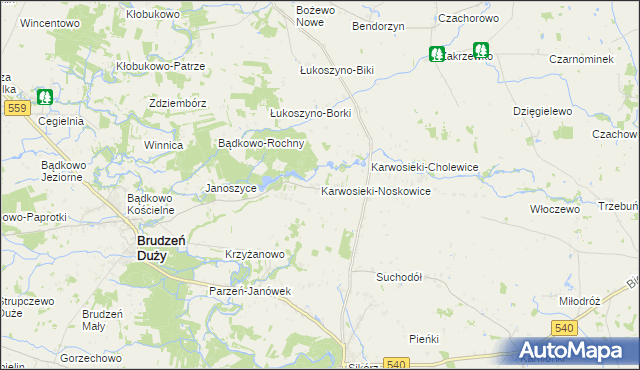 mapa Karwosieki-Noskowice, Karwosieki-Noskowice na mapie Targeo