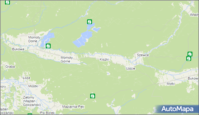 mapa Kiszki gmina Janów Lubelski, Kiszki gmina Janów Lubelski na mapie Targeo