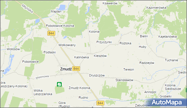 mapa Klesztów, Klesztów na mapie Targeo