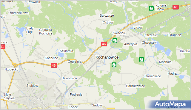 mapa Kochanowice, Kochanowice na mapie Targeo