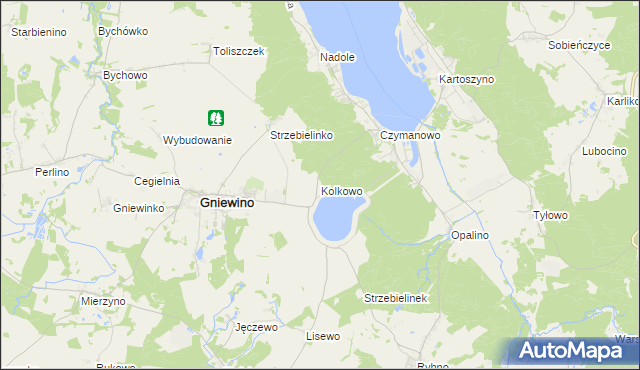 mapa Kolkowo, Kolkowo na mapie Targeo