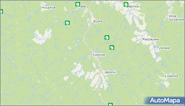 mapa Kołonice, Kołonice na mapie Targeo