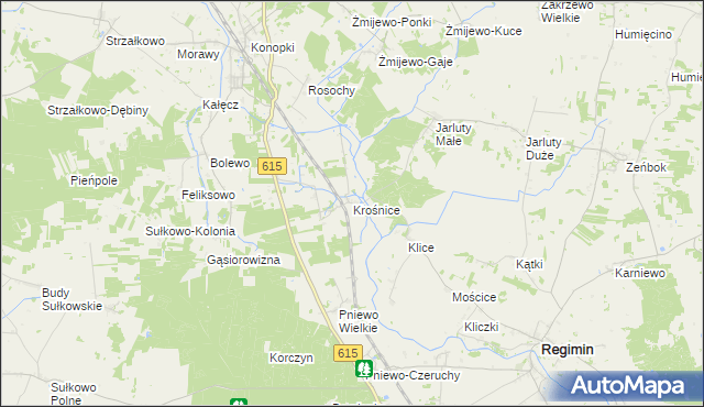 mapa Krośnice gmina Stupsk, Krośnice gmina Stupsk na mapie Targeo