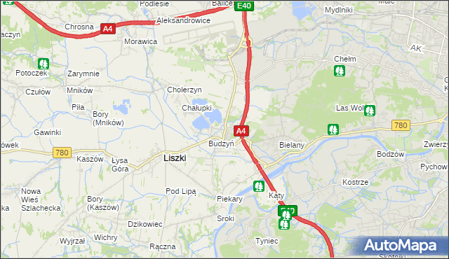 mapa Kryspinów, Kryspinów na mapie Targeo