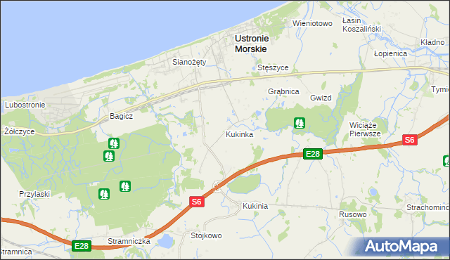 mapa Kukinka, Kukinka na mapie Targeo