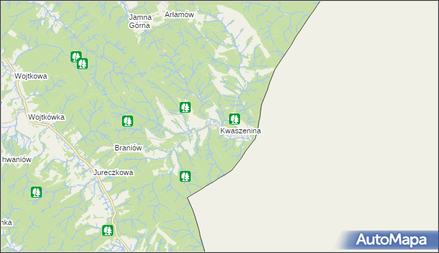 mapa Kwaszenina, Kwaszenina na mapie Targeo