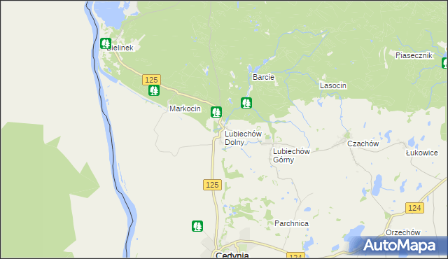 mapa Lubiechów Dolny, Lubiechów Dolny na mapie Targeo